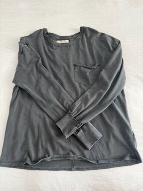 We The Free Charcoal Long Sleeve Pocket Tee